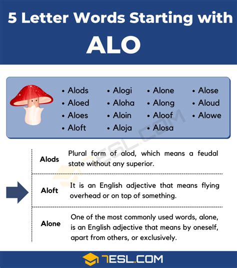 five letter word starting with alo|5